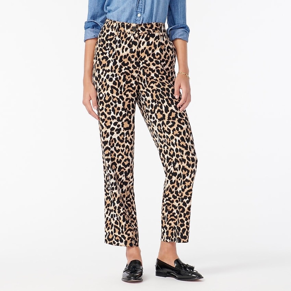 J Crew Relaxed Leopard Print Pants